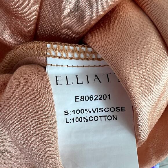 ELLIATT Women Camel Lambent Asymmetrical Halter Satin Dress Size S NEW Cowl Neck - Picture 7 of 10